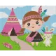 Pixelhobby  804388 Indián lány és nyuszi (20,3x25,4cm) 4 alaplapos szett
