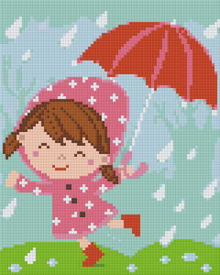 Pixelhobby  804401 Kislány az esőben (20,3x25,4cm) 4 alaplapos szett