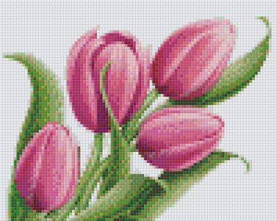 Pixelhobby  804455 Tulipáncsokor (25,4x20,3cm) 4 alaplapos szett