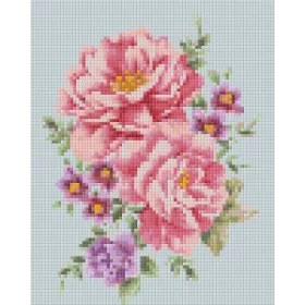 Pixelhobby  804456 Virágok (25,4x20,3cm) 4 alaplapos szett