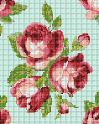 Pixelhobby  804472 Rózsa (25,4x20,3cm) 4 alaplapos szett