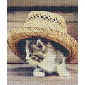   Pixelhobby  806156 Kis cica kalapban szett 6 alaplapos  (25,4x30,5 cm)