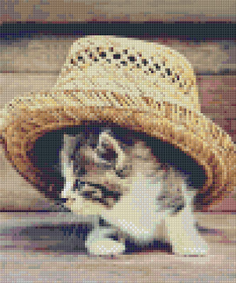 Pixelhobby  806156 Kis cica kalapban szett 6 alaplapos  (25,4x30,5 cm)