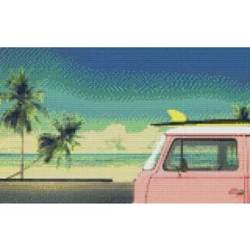  Pixelhobby  808110 Kis busz pálmafával (40,6cmx25,4cm) 8 alaplapos szett