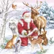 Karácsony Santa & Animals szalvéta 20 db-os 33x33 cm