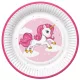Unikornis Pink Heart papírtányér 8 db-os 22,7 cm