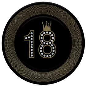   Happy Birthday 18 Hollywood Style papírtányér 8 db-os 22,7 cm