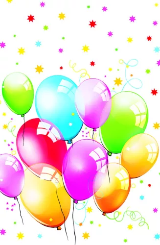 Színes Birthday Balloons papír asztalterítő 120x180 cm