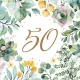 Happy Birthday 50 Floral Frame szalvéta 20 db-os 33x33 cm