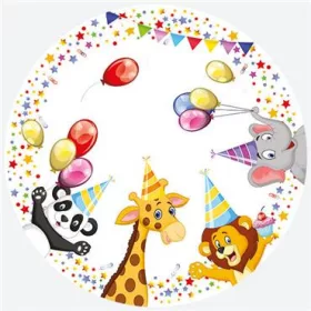 Happy Birthday Star papírtányér 8 db-os 18 cm