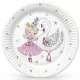 Balett, Balerina With Swan papírtányér 8 db-os 18 cm