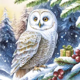 Karácsony Owl in Forest szalvéta 20 db-os 33x33 cm