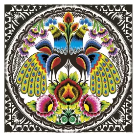 Állatos Folk Peacocks szalvéta 20 db-os 33x33 cm