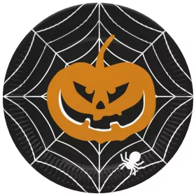 Halloween Scary Black papírtányér 8 db-os 22,7 cm