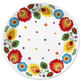 Színes Cutout papírtányér 8 db-os 22,7 cm