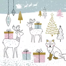 Karácsony Winter Animals szalvéta 20 db-os 33x33 cm