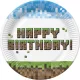 Happy Birthday Pixel Block papírtányér 8 db-os 18 cm
