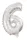 Óriás 6-os Silver szám fólia lufi 85 cm