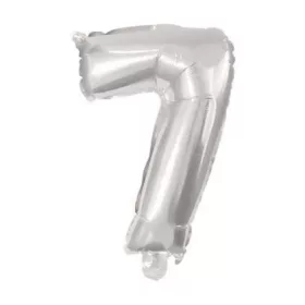 Óriás 7-es Silver szám fólia lufi 85 cm