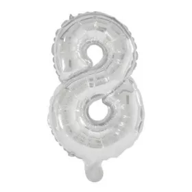 Óriás 8-as Silver szám fólia lufi 85 cm