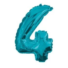 Mini 4-es Blue szám fólia lufi 32 cm