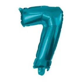Mini 7-es Blue szám Fólia lufi 10 cm