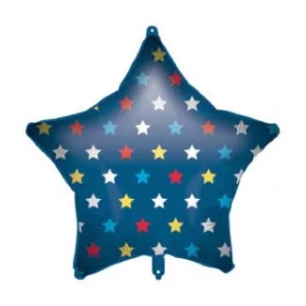 Csillag Blue Star fólia lufi 46 cm