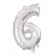 Ezüst Silver 6-os szám fólia lufi 95 cm