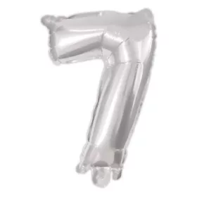 Ezüst Silver 7-es szám fólia lufi 95 cm