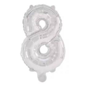 Ezüst Silver 8-as szám fólia lufi 95 cm