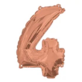 Színes Rose Gold 4-es szám fólia lufi 95 cm