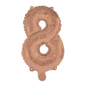 Színes Rose Gold 8-as szám fólia lufi 95 cm