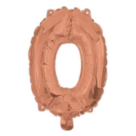 Színes Rose Gold 0-ás szám fólia lufi 95 cm