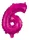 Rózsaszín Hot Pink 6-os szám fólia lufi 95 cm
