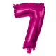 Rózsaszín Hot Pink 7-es szám fólia lufi 95 cm