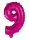 Rózsaszín Hot Pink 9-es szám fólia lufi 95 cm