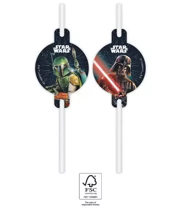Star Wars Galaxy papír szívószál, 4 db-os szett FSC