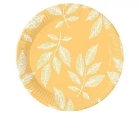 Levél Orange Leaves papírtányér 8 db-os 23 cm