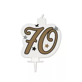   Happy Birthday Gold Milestone tortagyertya, számgyertya 70-es