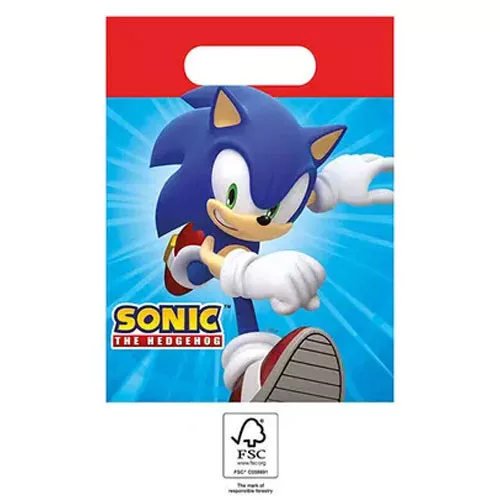 Sonic a sündisznó Sega papír ajándéktasak, ajándékzacskó 4 db-os