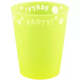   Yellow Fluorescent, Sárga micro prémium műanyag pohár 250 ml