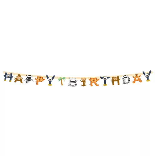 Állatos Zoo Happy Birthday felirat FSC 2 m