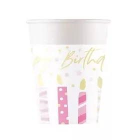 Happy Birthday Candles papír pohár 8 db-os 200 ml FSC