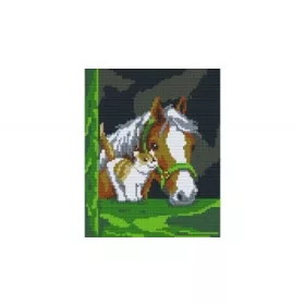   Pixelhobby  804101 Ló cicával 20,3x25,4 cm négy alaplapos pixel