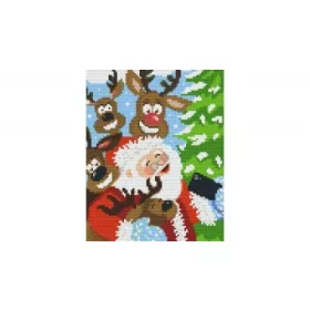 Mikulás szarvasokkal 20.3x25,4 cm