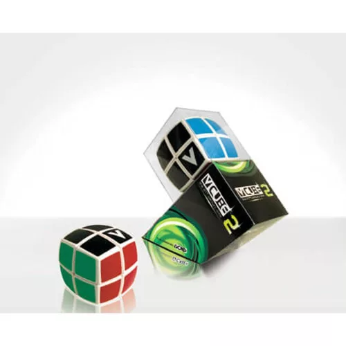V-CUBE 2x2 versenykocka, fehér, lekerekített, matrica nélküli