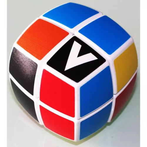 V-CUBE 2x2 versenykocka, fehér, lekerekített, matrica nélküli