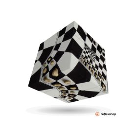   V-Cube 3x3 versenykocka-egyenes forma, Sakktábla illúzió minta (matrica nélküli)