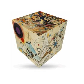   V-Cube 3x3 versenykocka-egyenes forma, Kandinsky minta (matrica nélküli)