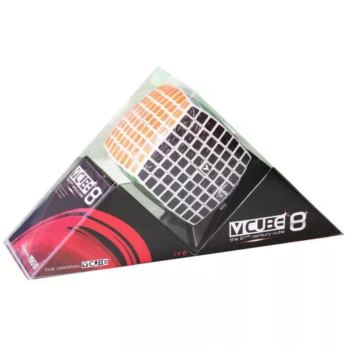 V-CUBE 8x8 versenykocka-fehér alapszín, lekerekített forma